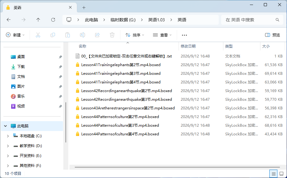加锁之后的文件夹内容图